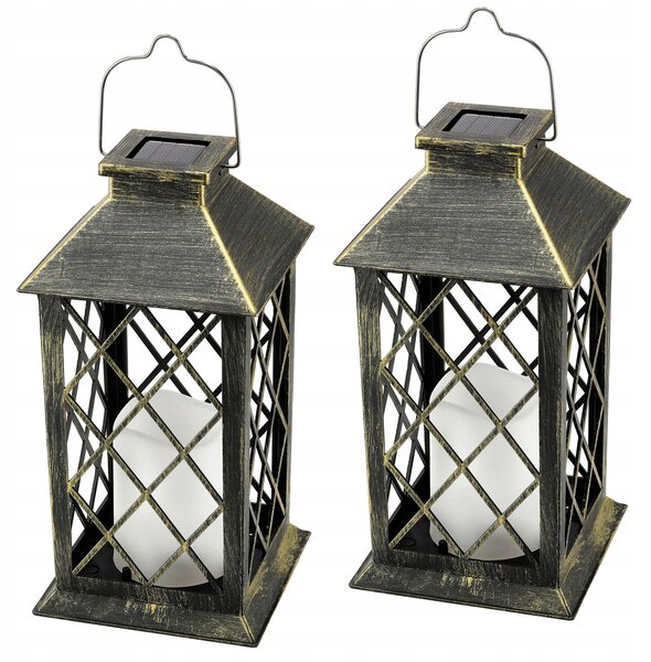 BERGE 2x Solárna LED záhradná lampa, hnedá, 2V 35MA
