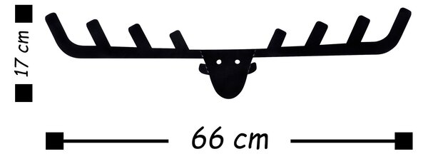Wallity Nástenný kovový vešiak Antler 66 cm čierny
