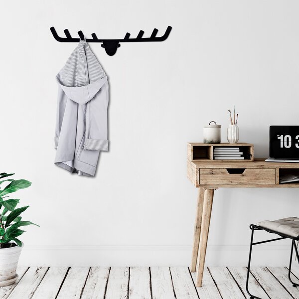 Wallity Nástenný kovový vešiak Antler 66 cm čierny