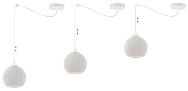 Závesné svietidlo Riffle Round Spider, 1x biele sklenené tienidlo, w
