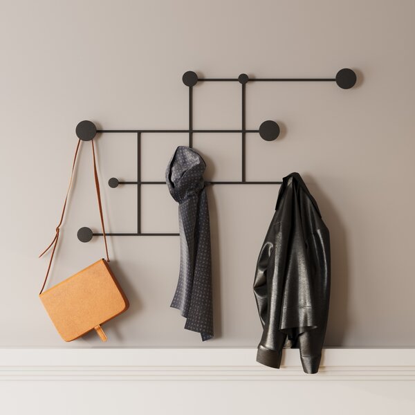 Wallity Nástenný kovový vešiak Fatara 112 cm čierny