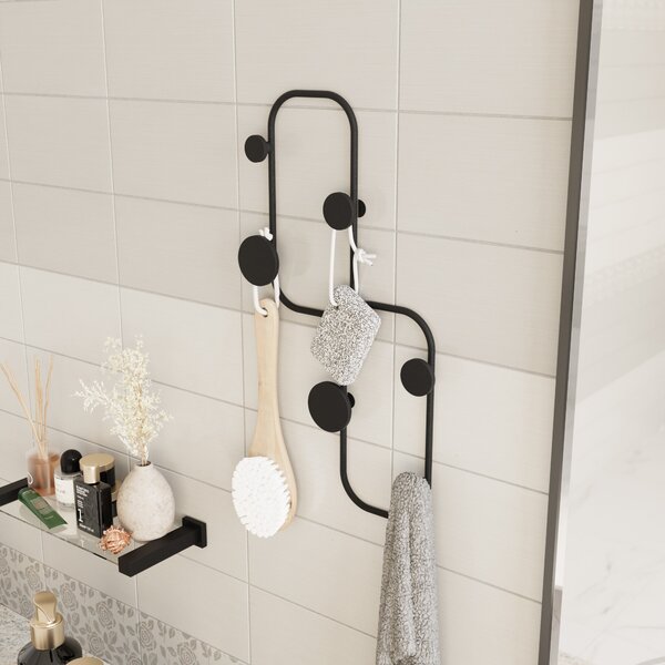 Wallity Nástenný kovový vešiak Ladybug 26 cm čierny