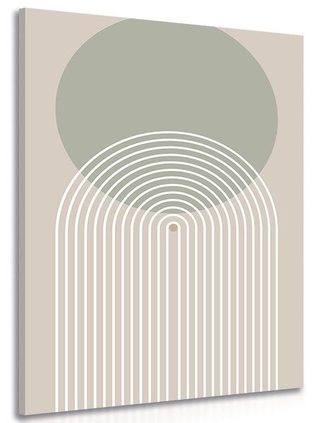 Obraz khaki kruh s dúhou Mid-Century