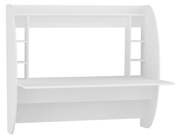 Kalune Design Nástenný písací stôl Buglem so vstavaným regálom biely