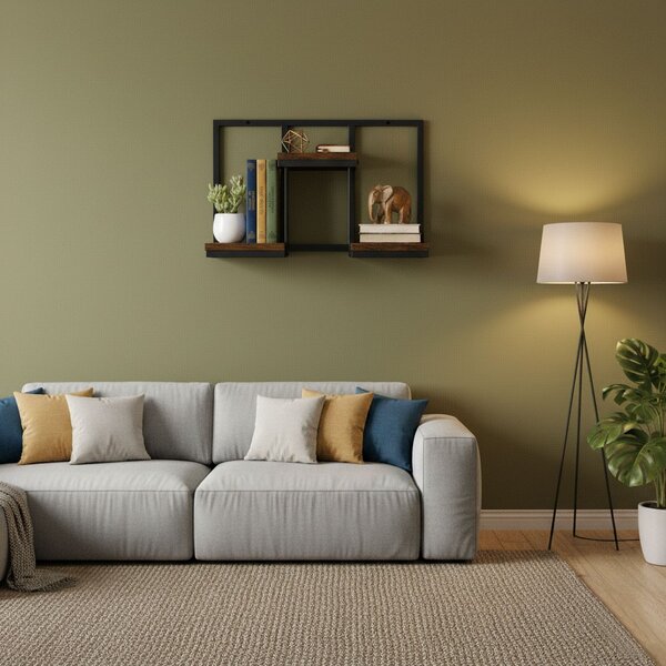MODERNHOME Nástenný stojan na kvety MELODY 30x48 cm hnedý/čierny