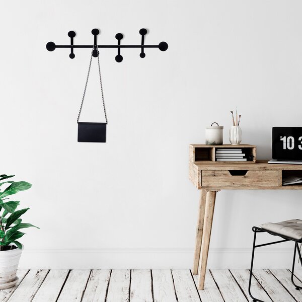 Wallity Nástenný vešiak Háčik 70 cm čierny