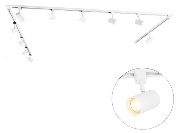 Inteligentný koľajnicový systém s 10 bodovými svetlami biely 1-fázový vrátane 10 Wifi GU10 50mm - Iconic Jeana