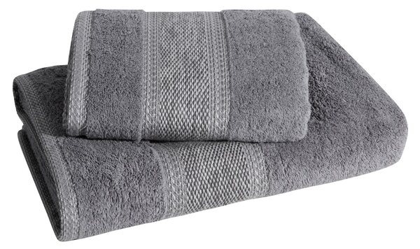 BAVLNENÝ UTERÁK KALI SADA 1KS 50X90 CM, 1KS 70X140 CM TMAVOSIVÁ