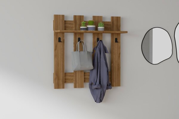 Kalune Design Nástenný vešiak s policou Carina 70 cm orech