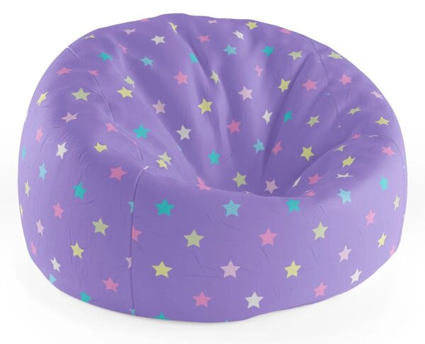 Sablio Sedací vak Cocoon Hviezdy na fialovej - 75 x 45 x 35 cm