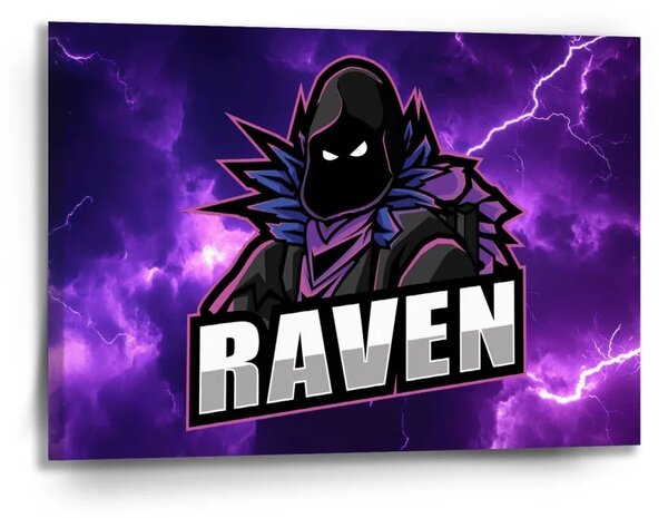 Sablio Obraz FORTNITE RAVEN Fialová búrka - 90x60 cm