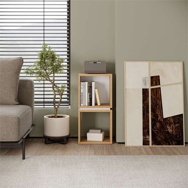 Nízka knižnica Houseland Lofty 2 dub safírový/biely