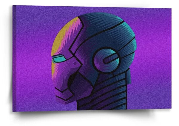Sablio Obraz Iron Man Helma na fialovej - 60x40 cm