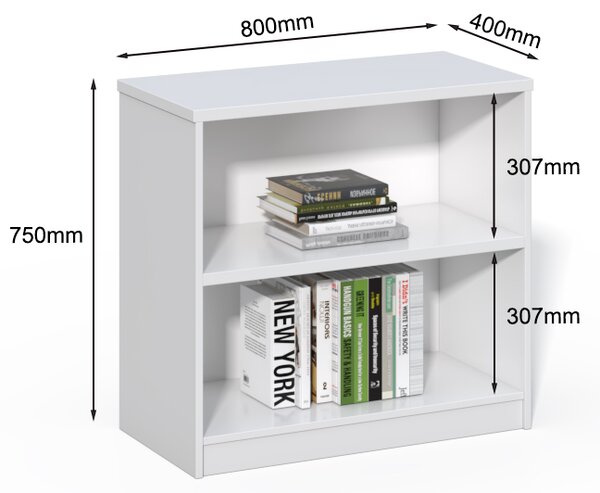 Nízky kancelársky regál Houseland Prime Line 01 80 cm biely