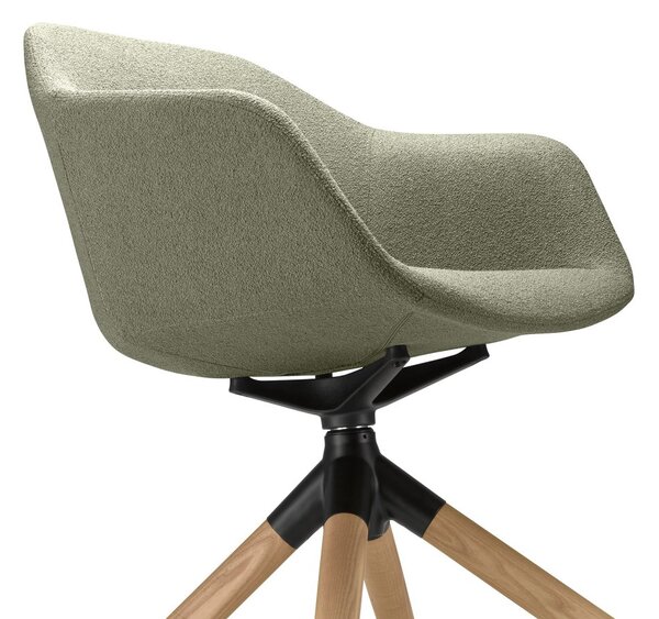LD SEATING - Otočná stolička RIVA RI-02,FW-BL s dreveným podstavcom