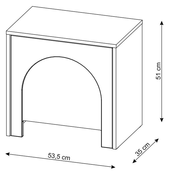 Vivaldi Nočný stolík Arco 50 cm biela