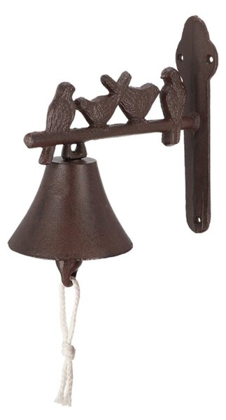 Liatinový nástenný zvonček s dekoratívnymi vtáčikmi Esschert Design