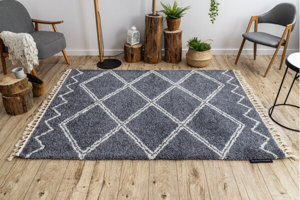 Dywany Łuszczów , Kusový koberec Berber Asila B5970 grey and white, 120x170, šedá, obývacia izba