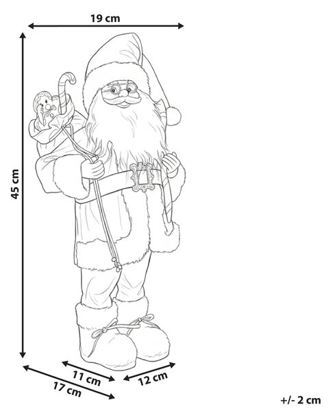 Dekoratívna figúrka červená látka syntetický materiál vianočná dekorácia Santa Claus Mikuláš ozdoba