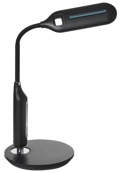 LED stolová lampa čierna syntetický materiál kancelárska lampa s nastaviteľným ramenom a stmievačom
