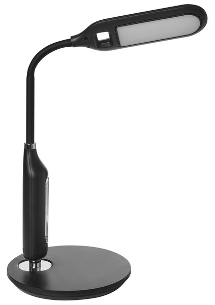 LED stolová lampa čierna syntetický materiál kancelárska lampa s nastaviteľným ramenom a stmievačom