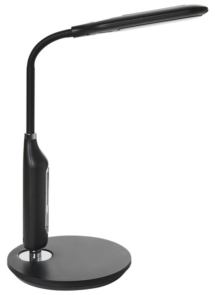 LED stolová lampa čierna syntetický materiál kancelárska lampa s nastaviteľným ramenom a stmievačom
