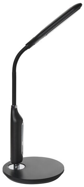 LED stolová lampa čierna syntetický materiál kancelárska lampa s nastaviteľným ramenom a stmievačom