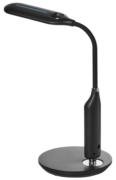 LED stolová lampa čierna syntetický materiál kancelárska lampa s nastaviteľným ramenom a stmievačom