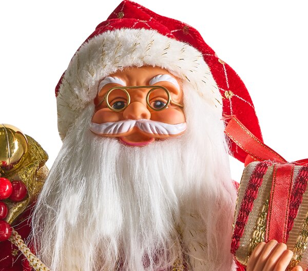 Dekoratívna figúrka červená látka syntetický materiál vianočná dekorácia Santa Claus Mikuláš ozdoba