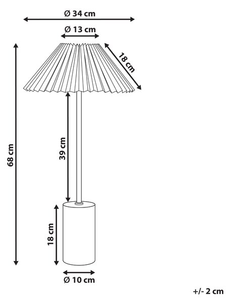 Stolná nočná lampa béžová ľanové tienidlo kovový betónový podstavec 68 cm moderný štýl obývacia izba spálňa