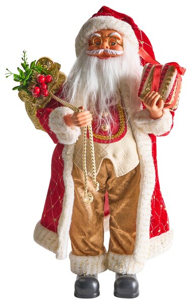 Dekoratívna figúrka červená látka syntetický materiál vianočná dekorácia Santa Claus Mikuláš ozdoba