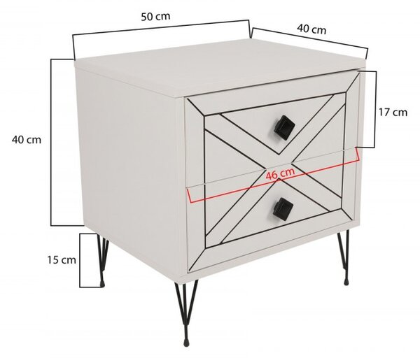 Hanah Home Nočný stolík Luna biely