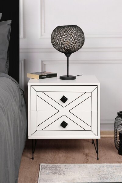 Hanah Home Nočný stolík Luna biely