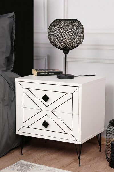 Hanah Home Nočný stolík Luna biely
