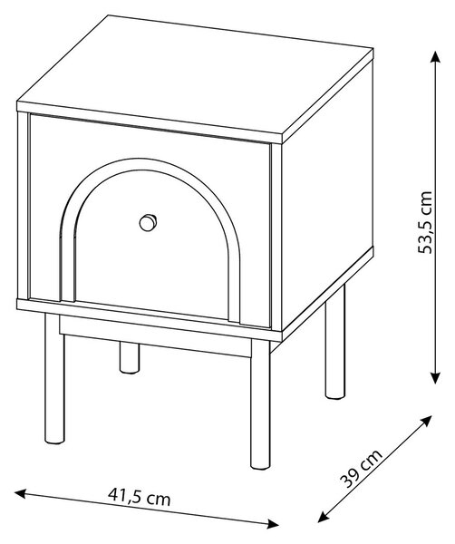 Vivaldi Nočný stolík Mazoma 41 cm čierny/zlatý