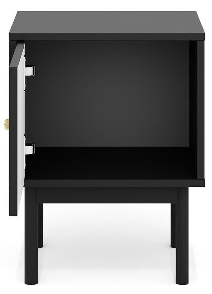 Vivaldi Nočný stolík Mazoma 41 cm čierny/zlatý