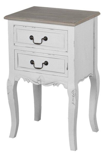 LivinHill Nočný stolík Rimini 41 cm z masívu biely/tmavohnedý