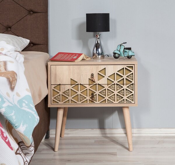 Hanah Home Nočný stolík Tvo dub sonoma