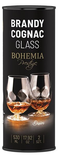 BOHEMIA PRESTIGE DESIRE POHÁR NA KOŇAK V TUBE 530 ML SADA 2KS