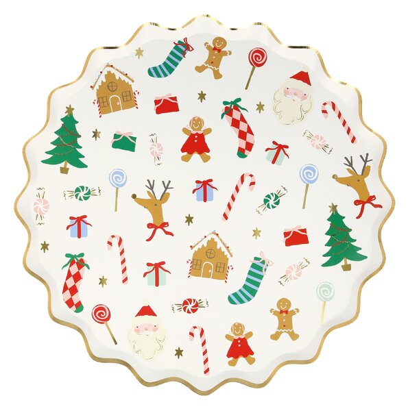 Vianočný papierový tanier Jolly Christmas 21,6 cm - set 8 ks