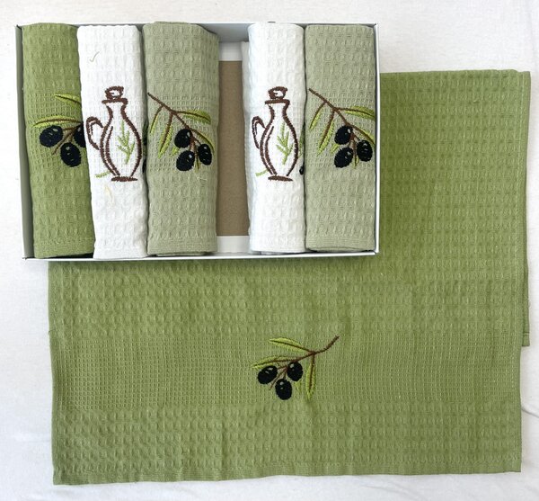 Utierky na riad vaflové Olive 40x60cm 6ks TiaHome