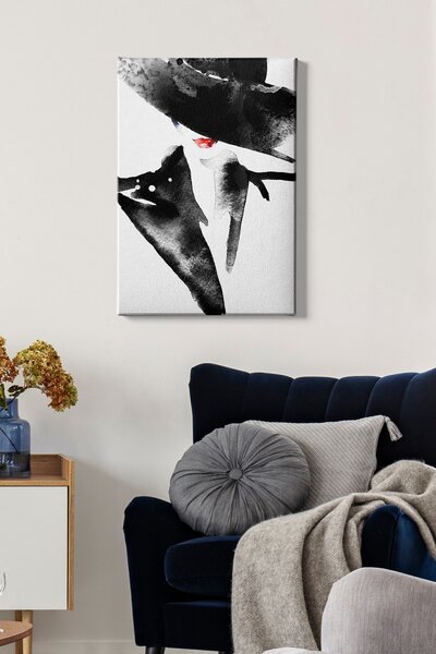 Wallity Obraz na plátne Dáma v čiernom 50x70 cm