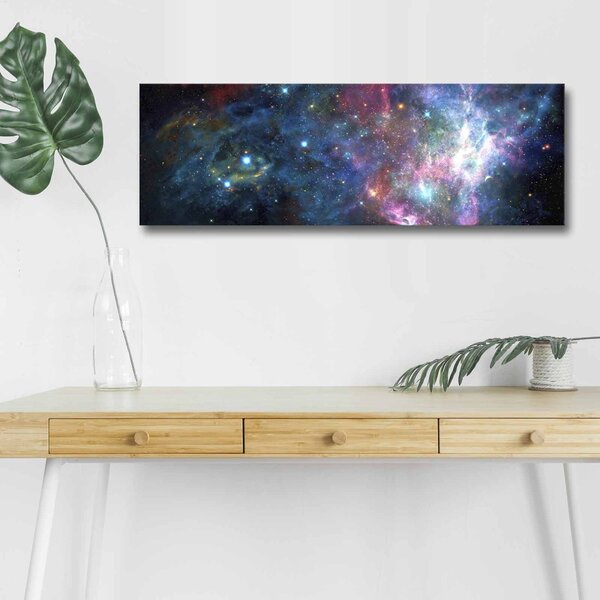 Wallity Obraz s LED osvetlením NOČNÁ GALAXIA 30 x 90 cm