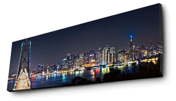 Wallity Obraz s LED osvetlením NOČNÉ MESTO 37 30 x 90 cm