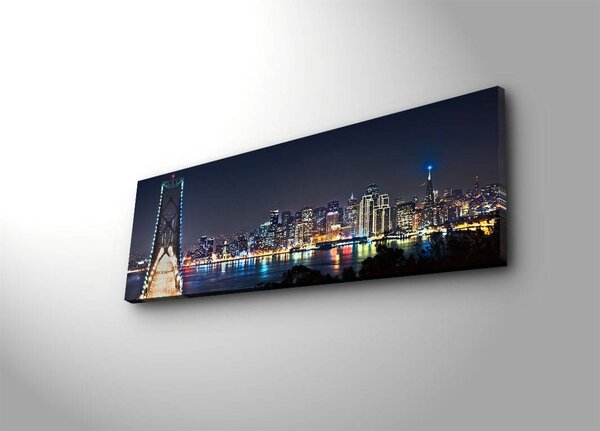 Wallity Obraz s LED osvetlením NOČNÉ MESTO 37 30 x 90 cm