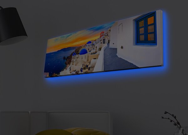 Wallity Obraz s LED osvetlením SANTORINI 30 x 90 cm