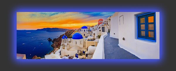 Wallity Obraz s LED osvetlením SANTORINI 30 x 90 cm