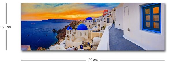 Wallity Obraz s LED osvetlením SANTORINI 30 x 90 cm