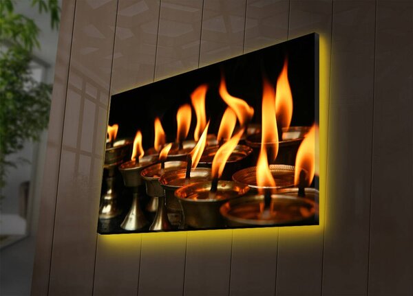 Wallity Obraz s LED osvetlením SVIT SVIEČOK 24 45 x 70 cm