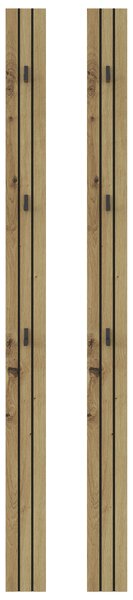 VEŠIAKOVÝ PANEL, čierna, dub artisan, 13/160/1,6 cm Xora - Vešiakové steny, Online Only